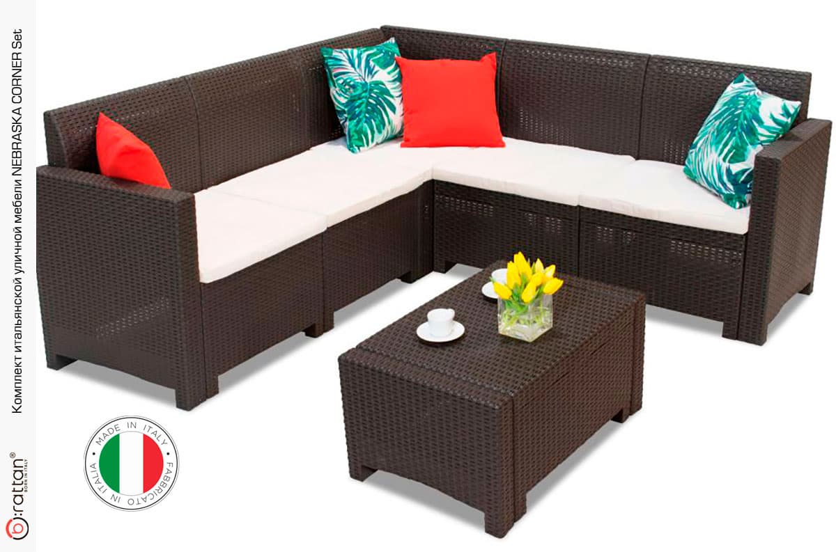 Комплект мебели NEBRASKA CORNER Set (углов. диван, столик) венге