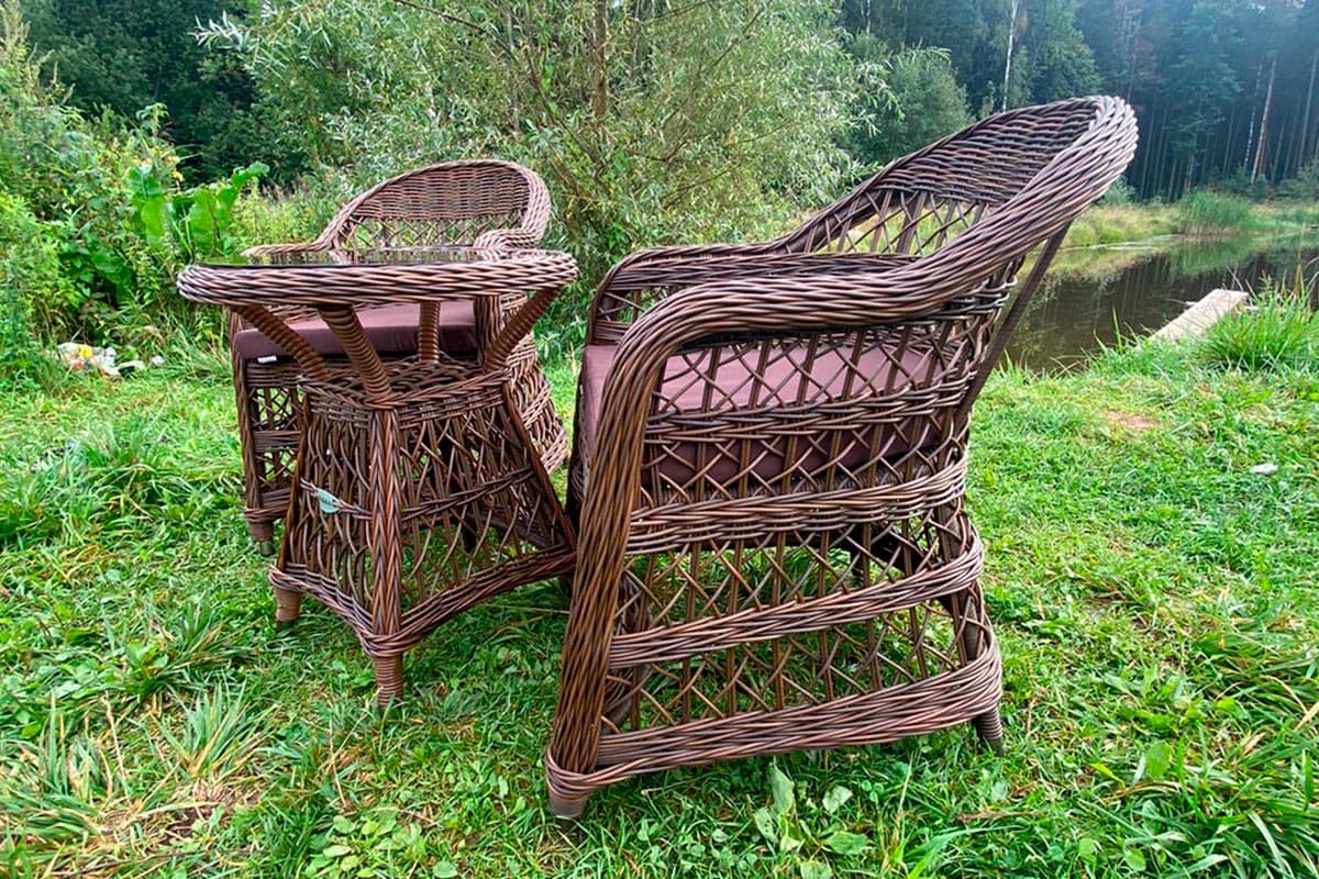 Комплект мебели МОККА LORETO (стол кофейный круглый, 2 кресла), Бронзовый