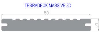 Террасная доска ДПК полнотелая TERRADECK MASSIVE 3.0 серый (сторона А)