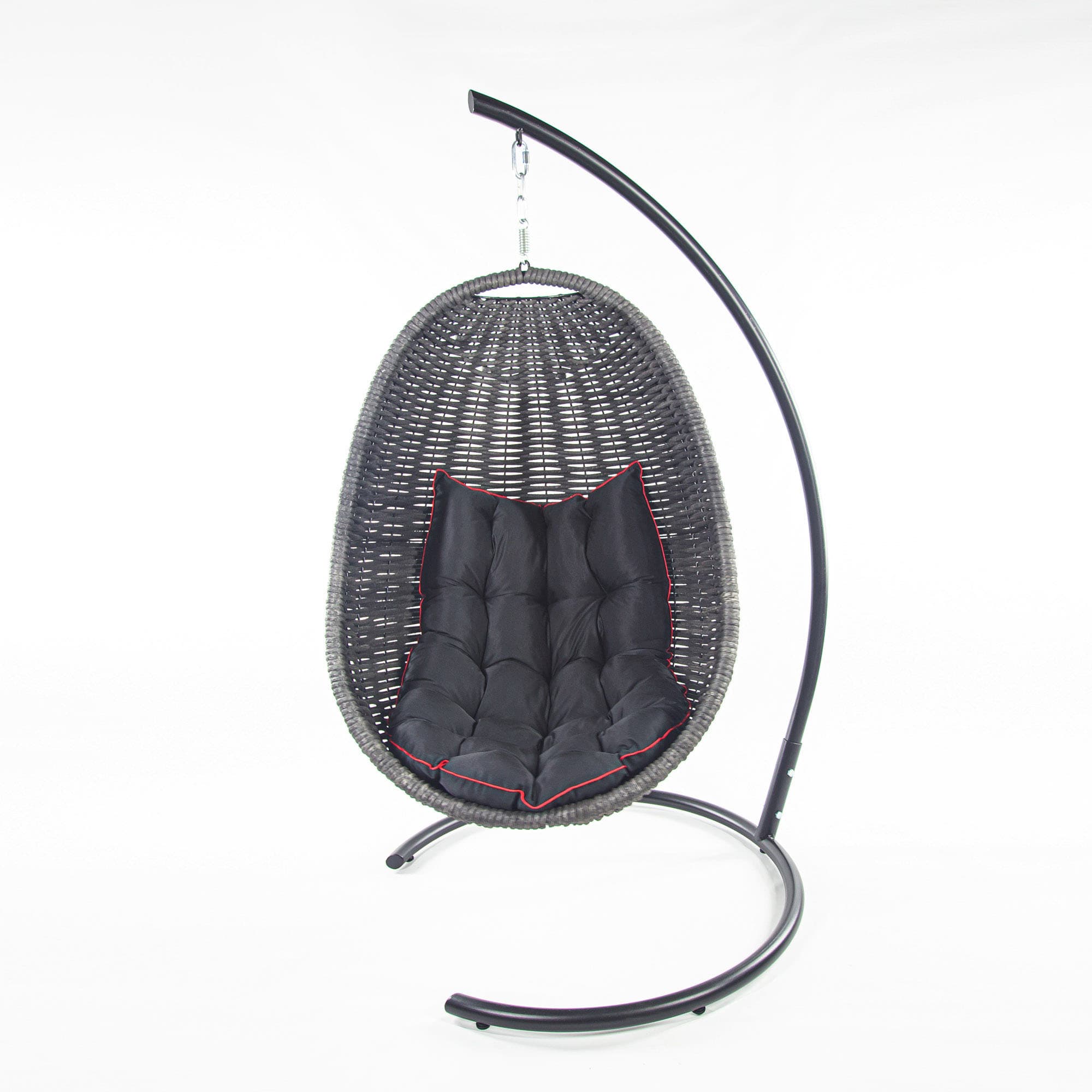 Мебель из ротанга плетеное подвесное кресло-кокон черный черная подушка