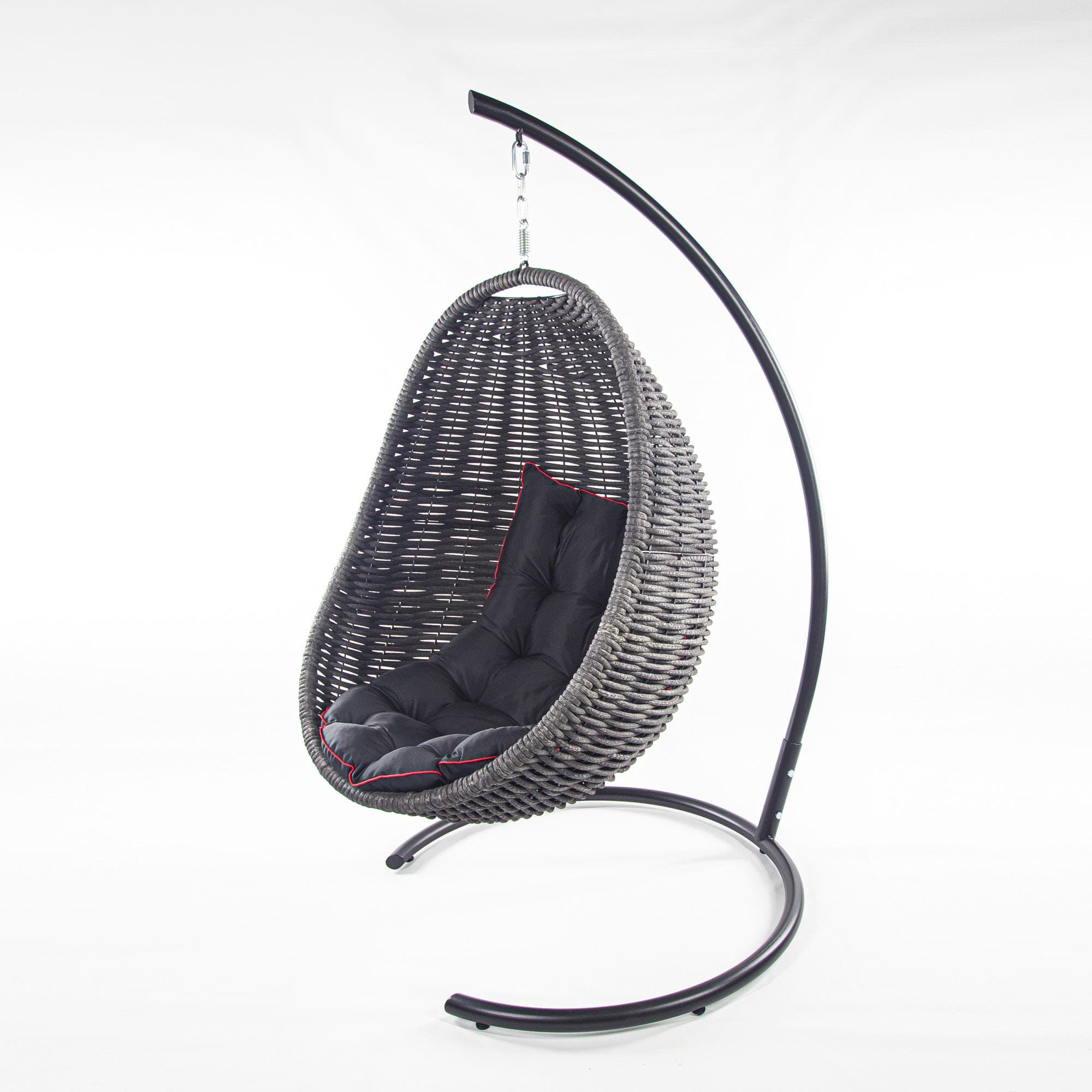 Мебель из ротанга плетеное подвесное кресло-кокон черный черная подушка