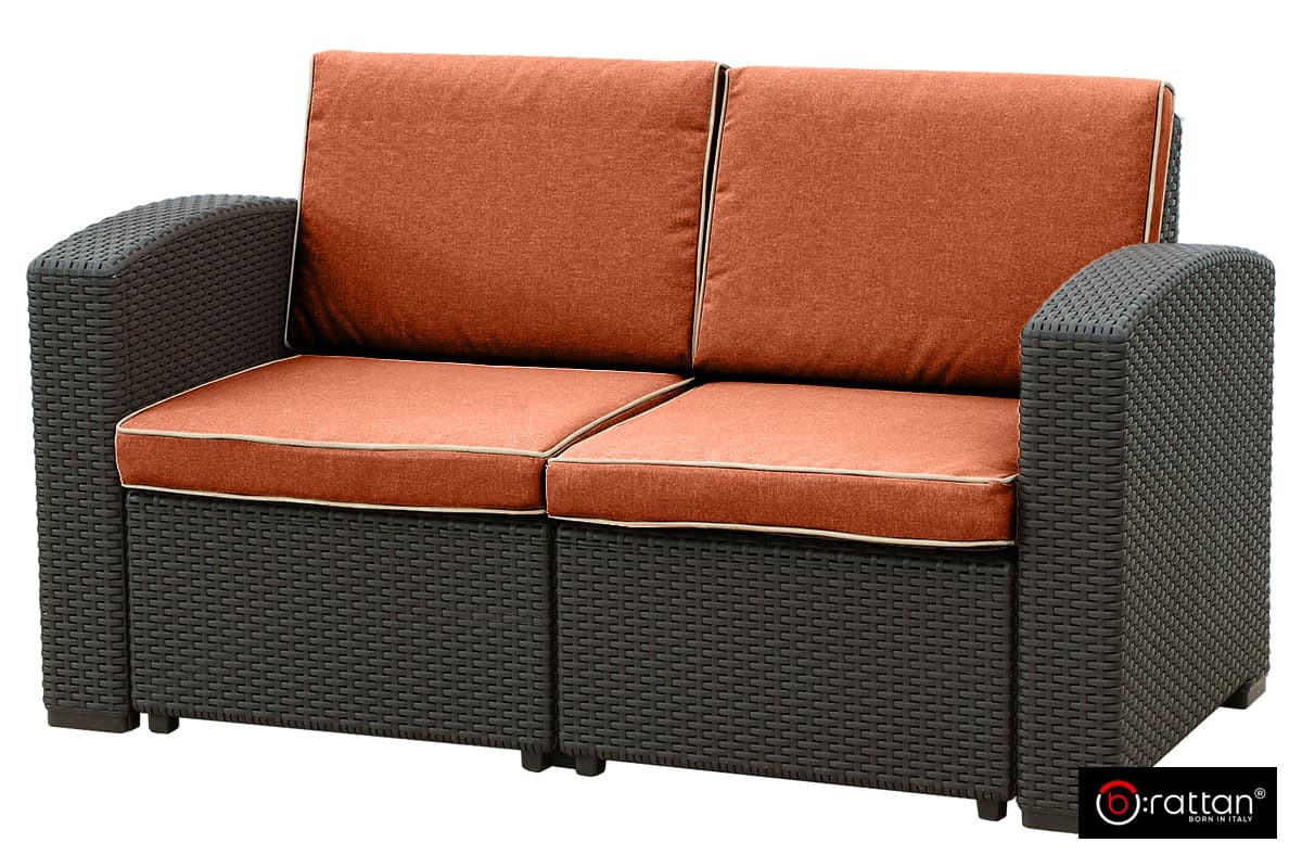 Комплект мебели RATTAN Premium 4 венге оранжевые подушки