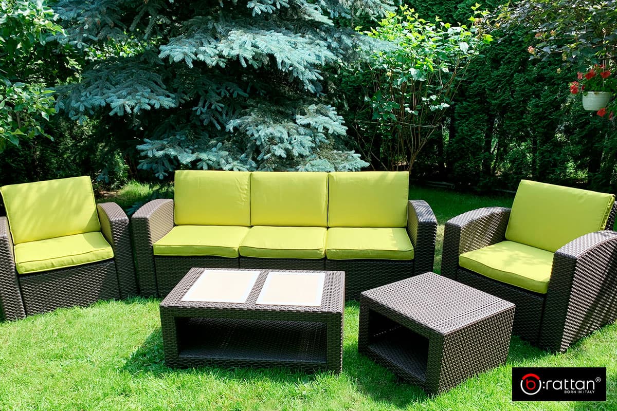 Комплект чехлов на подушки для мебели Rattan Premium зеленый