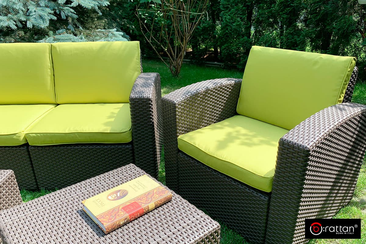 Комплект чехлов на подушки для мебели Rattan Premium зеленый