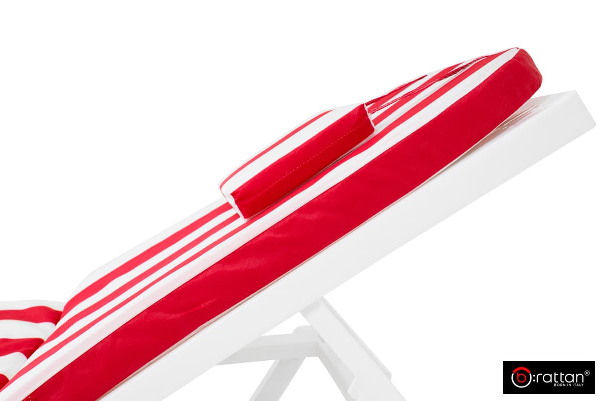 Матрац 710*570/1130*570мм с вертикальной подушкой  Premium бело-красный