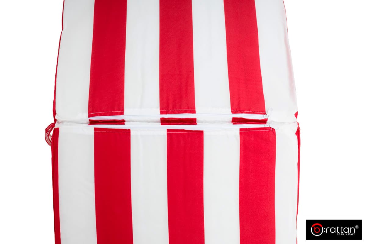 Матрац 710*570/1130*570мм с вертикальной подушкой  Premium бело-красный