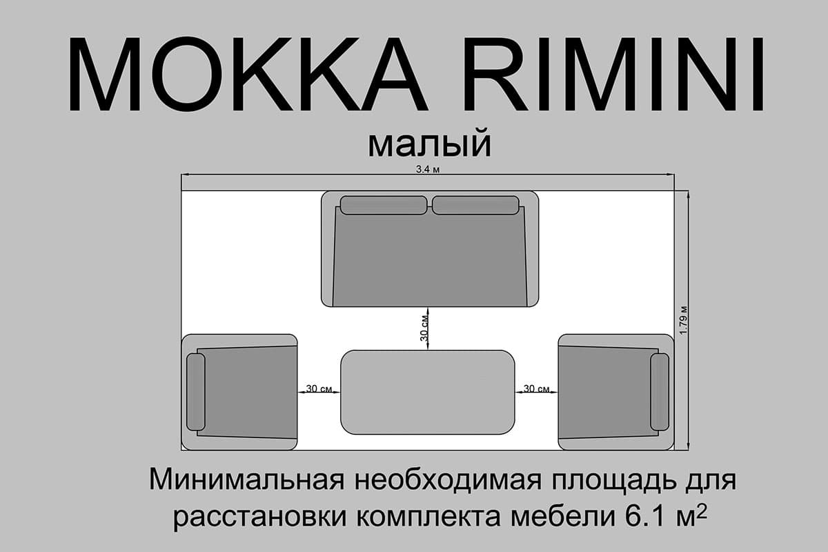 Комплект мебели MOKKA RIMINI (стол кофейный, 2 кресла, софа 2 х-местная) 