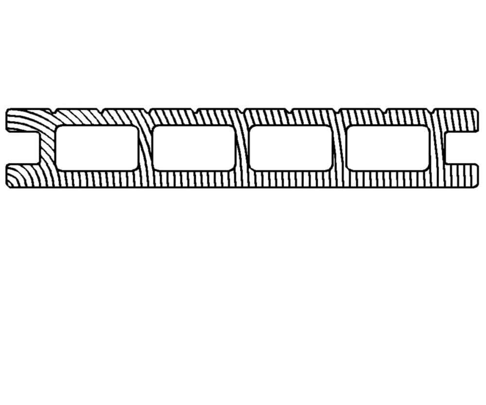 Террасная доска DeckLine Classic 3D-тиснение/широкий вельвет (Темный Венге)