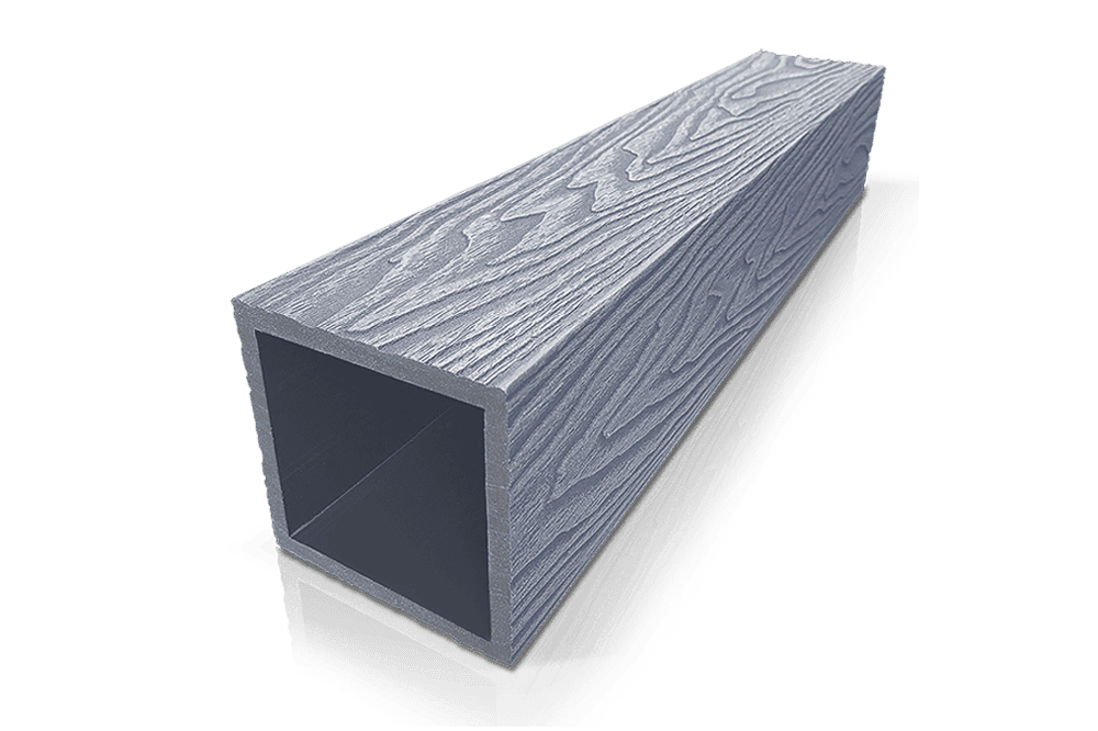 Столб опорный DeckLine 3D из ДПК (100х100х3000мм) серебро
