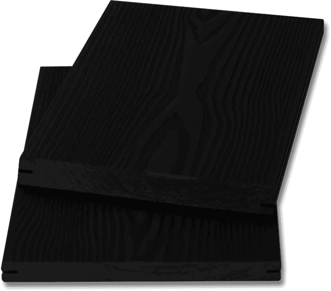Планкен МПК OTTIMO 3D (объемный эмбосинг) - классический рисунок (кольца дерева) c 2х сторон (13х145мм) Черный