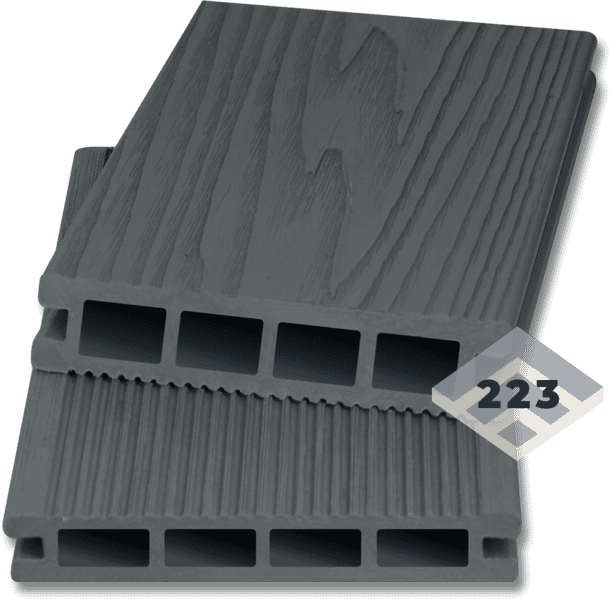 Доска террасная МПК STRADA 3D/Вельвет (25х140мм) Серый