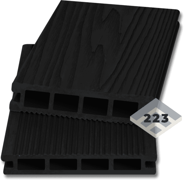 Доска террасная МПК STRADA 3D/Вельвет (25х140мм) Черный