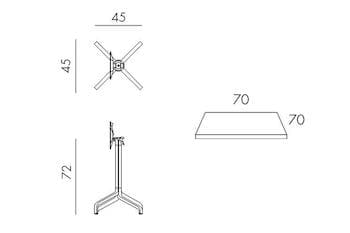 Стол складной квадратный Frasca Mini 70х70 тортора