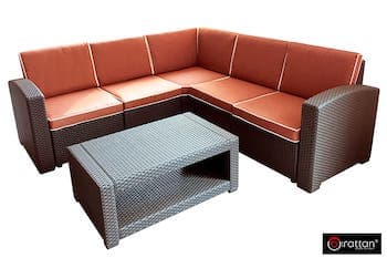 Комплект мебели RATTAN Premium Corner венге оранжевые подушки