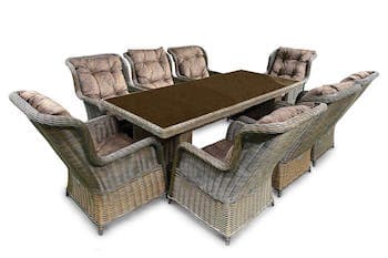 Комплект мебели МОККА SAN MARINO (стол обеденный, 8 кресел), Бронзовый